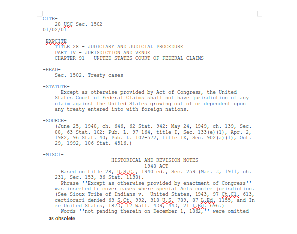 Title 28 USC Sec. 1502 – Treaty cases