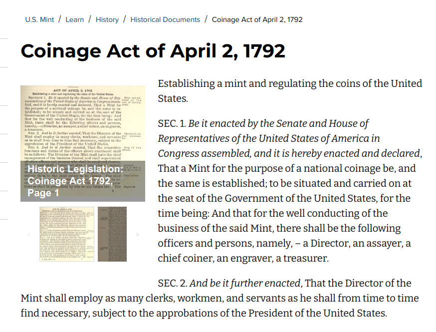 Coinage Act of April 2, 1792